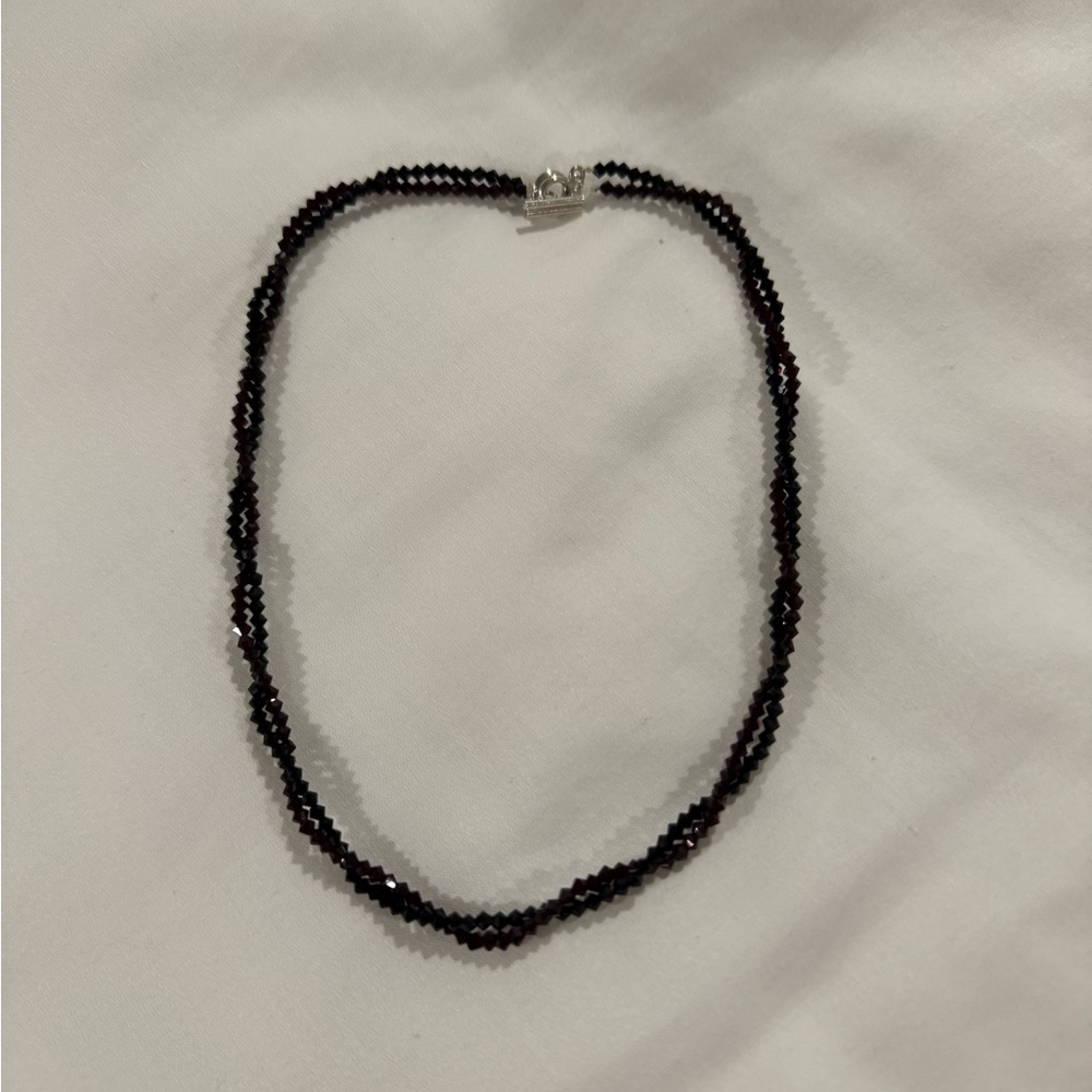 Black and red crystal necklace